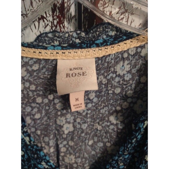 Knox Rose Ruffled Sleeveless V-neck Midi Dress Floral Medium Cottagecore Boho - Picture 6 of 9